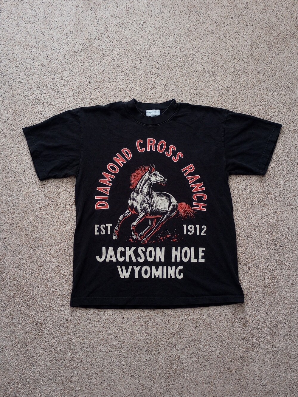 Diamond Cross Ranch Jackson Hole Wyoming Graphic T-shirt Size Medium Western